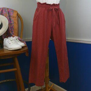 Sienna Sky 100% Cotton Paperbag Waist Crop Pants